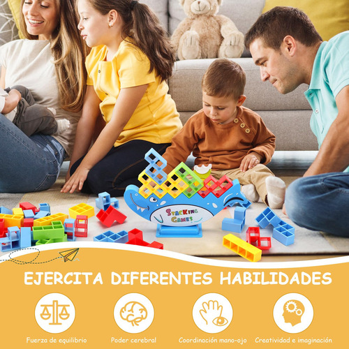 64 Pcs Tetra Tower Balance Game Juego De Equilibrio De