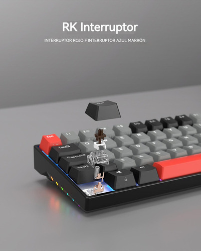 P Teclado Mecânico Sem Fio Rk Royal Kludge Rk71 2.4g
