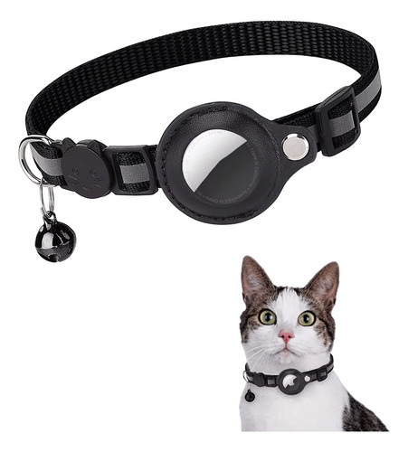 Collar Perros Pequeños Reflectante Con Porta Airtag Gatos