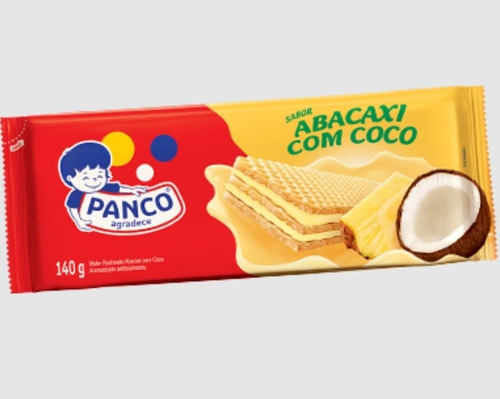 Biscoito Wafer Panco Abacaxi Com Coco 140gr - Kit Com 6