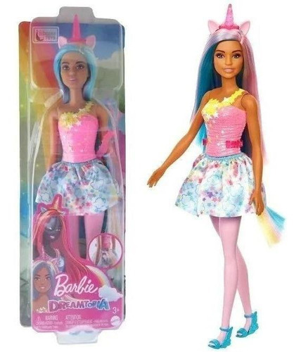 Boneca Barbie Unicórnio Chifre Rosa - Mattel