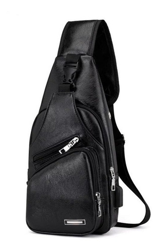 Imagen 3 de 6 de Morral Bandolera Mochila Smart Mini Eco Cuero Salida Usb