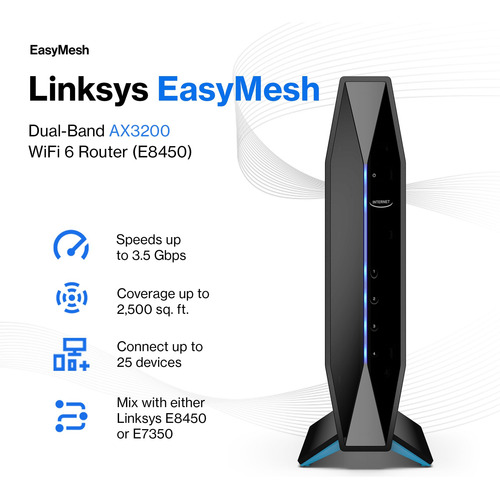 Linksys Router Wifi 6 E8450 Ax3200 Doble Banda Ews