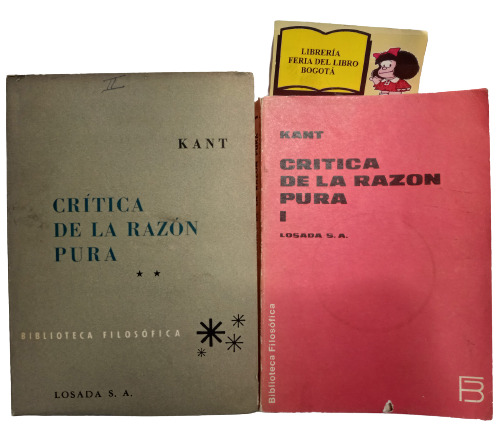 Crítica De La Razon Pura 1 Y 2 - Kant -  Losada S.a - 1983