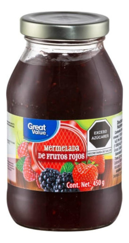 3 Pzas Mermelada Great Value Frutos Rojos 450 G