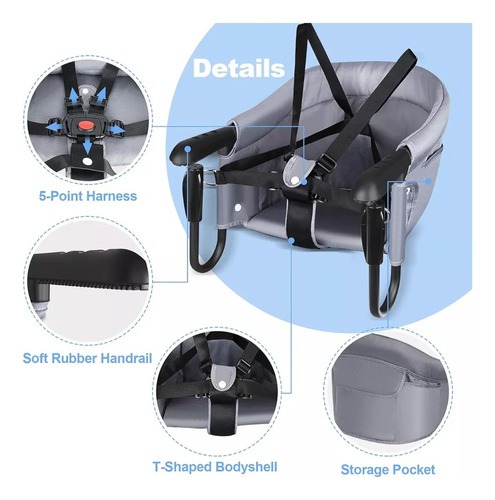 Silla Comer Niño Bebé Plegable Ajustable Portátil