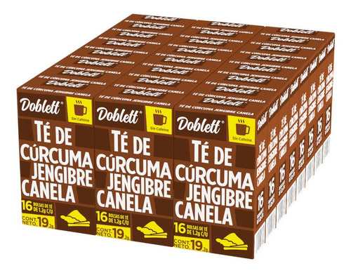 24 Pack Té Doblett Cúrcuma Jengibre Canela - 384 Bolsas