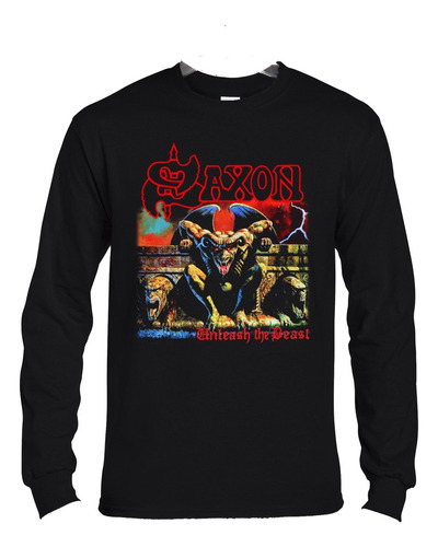 Polera Ml Saxon Unleash The Beast Metal Abominatron