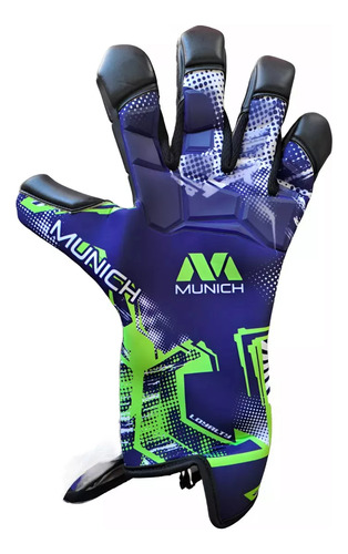 Guante De Arquero Munich Loyalty Profesional Latex Fit Violeta Verde 11