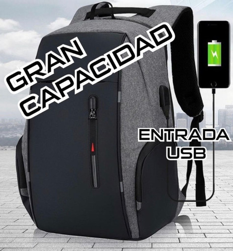 Mochila Con Usb Back Pack Antirrobo Super Calidad