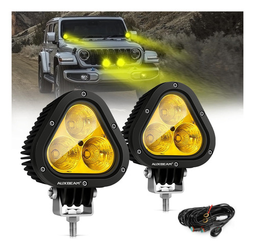 Auxbeam De 4 Pulgadas Led Led, Luces De Color Ámbar En La De