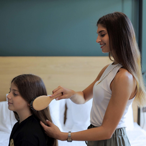 Juego De Cepillo De Pelo De Cerdas De Jabal Para Cabello Gru