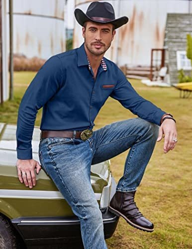 Coofandy Hombre Ligero Chambray Botón Delante De La Bb5xk