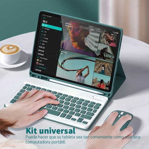 Imagen 2 de 9 de Funda Con Teclado Para iPad 9 8 7 Air3 Pro Ratón Ñ -fx152