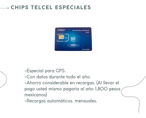 Chips Telcel Gps 1 Año 