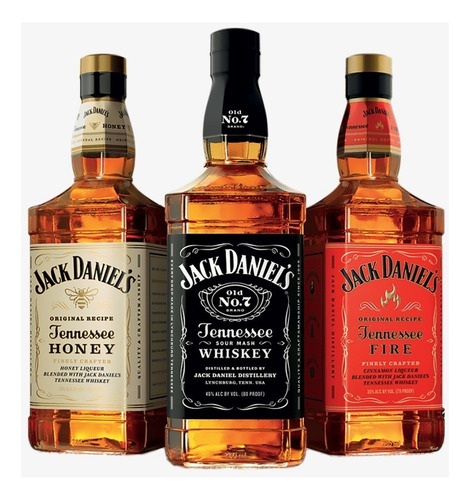 Kit Whisky Jack Daniels Honey + Fire +old No7 Mega Oferta Nf