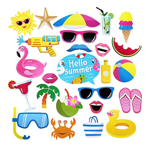 Pool Photo Booth Props Beach Pool Party Favors Summer Party 