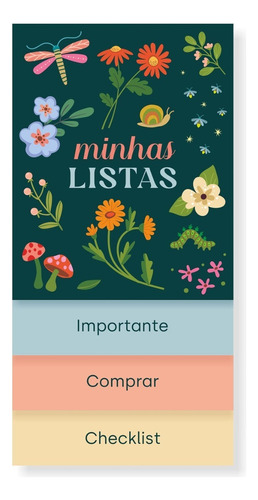 Bloco Minhas Listas Jardim Encantado Li94 - Cartões Gigantes