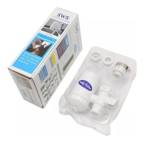 Filtro Purificador De Agua Cerámico Y Carbón Canilla Sws Color Blanco