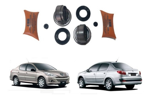 Imagem 4 de 10 de Kit Rolamento Eixo Traseiro Peugeot 206/207 C/barra 50mm