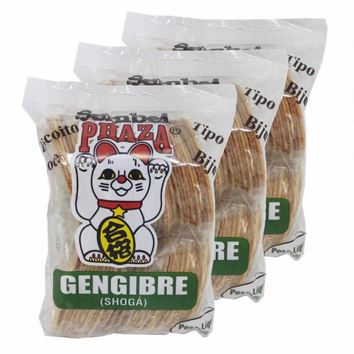 Bolacha Sembei Gengibre Crocante 470g Phaza- (kit Com 3)
