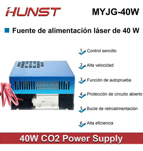 Hunst 40w Co2 Laser Power Supply For K40 Engraving Machine