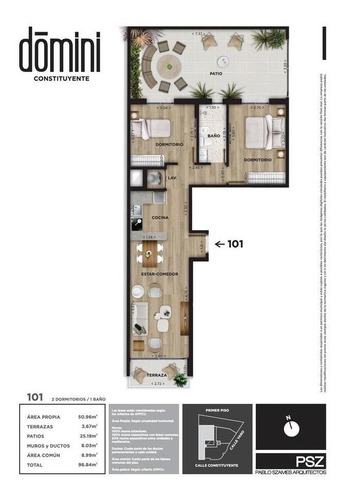 Imagen 10 de 17 de Apartamento De 2 Dormitorios , Con Patio Y Terraza