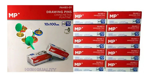 Set 1000 Tachuelas Chinchetas Multiuso Multicolor Pizarra