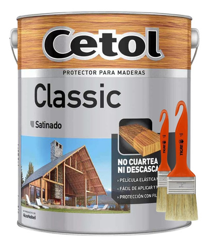 Cetol Classic Satinado 4 L + Pinceles N 20 Y N 10 Ambito