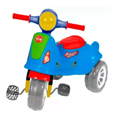 Triciclo Infantil Retrô Avespa Com Empurrador Colorido