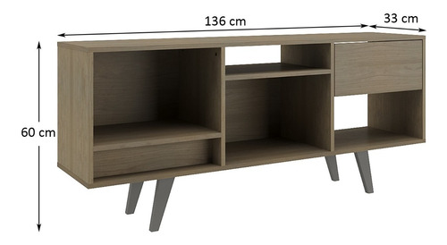 Imagen 3 de 5 de Rack Bajo Para Tv Con Cajón Rk-2111. Que Sal!