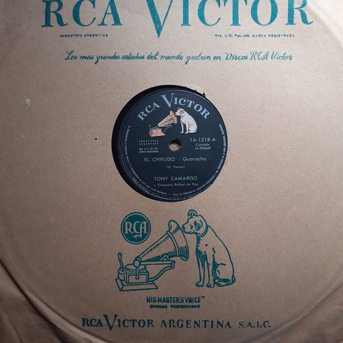 Disco De Pasta 78 Rpm - Tony Camargo (el Chiflido)