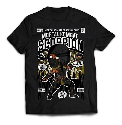 Playera Casual Cultura Pop Fan Art Scorpion Mortal Kombat