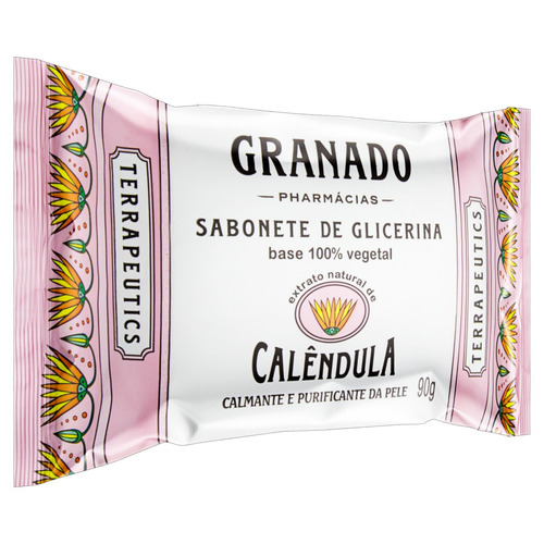 Imagem 3 de 4 de Sabão em barra Granado de Glicerina Calêndula Terrapeutics de 90 g