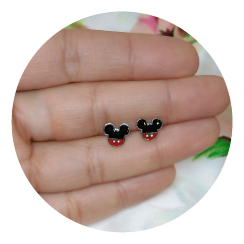  Aros Abridores De Acero Diseño Mickey Mouse Negro
