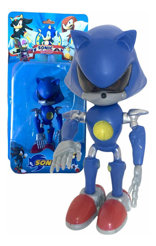 Muñeco Metal Sonic Robot The Hedgehog Azul 13 Cm Calidad