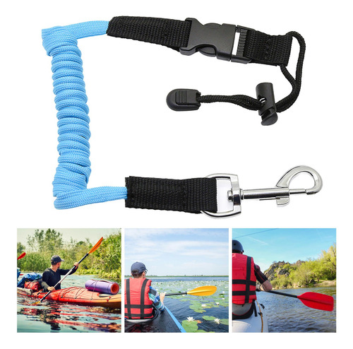 Cordón En Espiral Cuerda Kayak Paddle Leash Paddle Azul