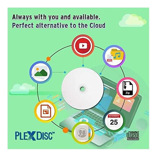 Plexdisc Cd-r 700mb 52x Discos Imprimibles Del Cubo De De |