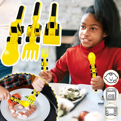 - Vajilla Con Temática De Construcción Infantil, 4 Piezas