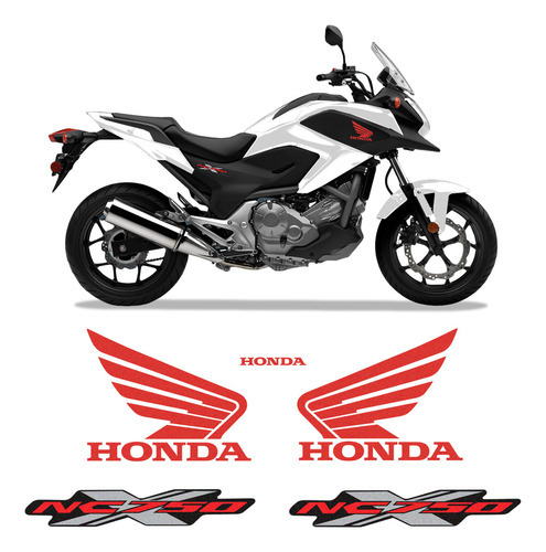 Adesivos Moto Honda Nc 750 X Emblema Vermelho Refletivo