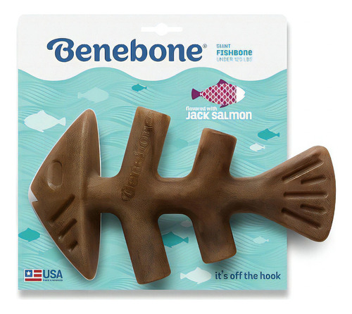 Brinquedo Cães Roer Morder Benebone Fishbone Extra Grande Cor Marrom