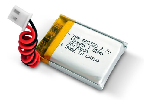 Batería Mini De Lítio Regargable 3.7v 500mah Con Conector
