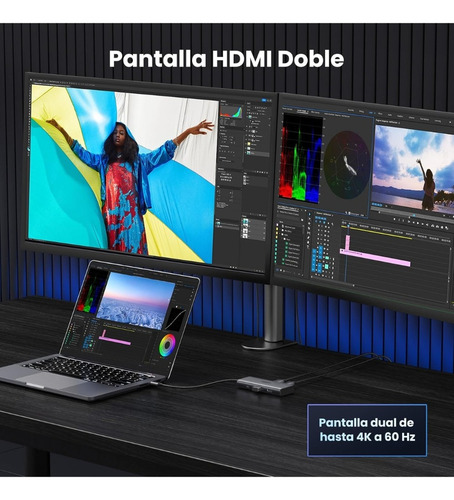 Hub Usb-c 6 En 1 Ugreen 2 Usb-a, 2 Usb-c, 2 Hdmi 4k/60hz