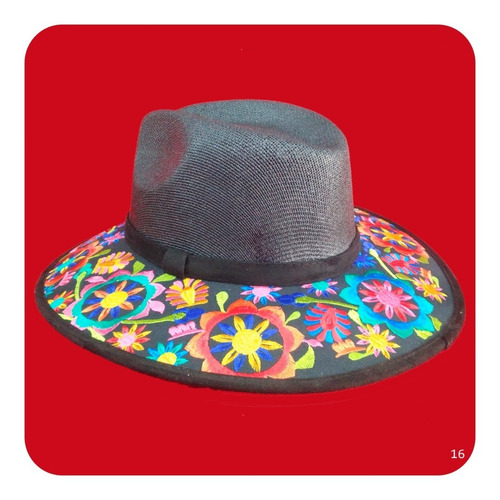 Imagen 7 de 10 de Elegante Sombrero Artesanal De Gamuza Bordado Mediano 2