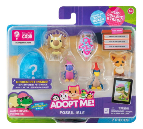 Minifiguras Adoptme Fossil Isle, Paquete De 6 Unidades, Con