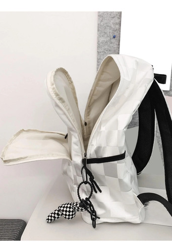 Mochilas De Escuela Secundaria Universitaria De Moda Informal Blanca