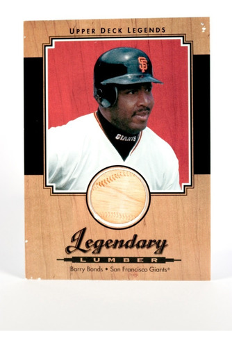 Barry Bonds Memorabilia Pedazo De Bat Tarjeta Ud Mlb Giants