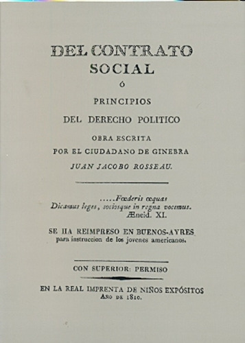 Del Contrato Social O Principios Del Derecho Politico - Ross