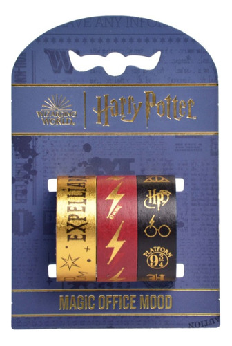 Set 3 Cinta Washi Tape Harry Potter Maw Mooving 1,5cm X 3mt