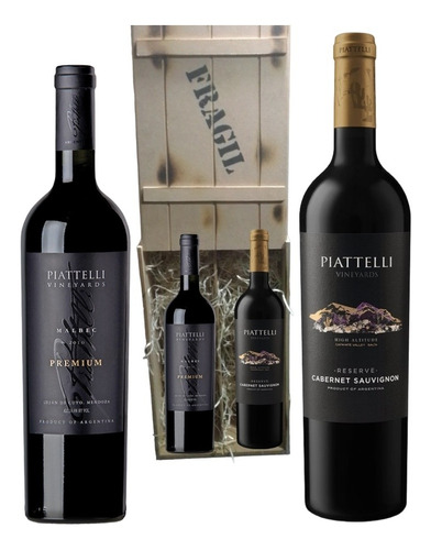 Vino Piattelli Malbec Y Cabernet X 2 En Caja Envio Gratis!!